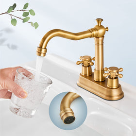 Aolemi cross-handle faucet with hot and cold controls for precise temperature.