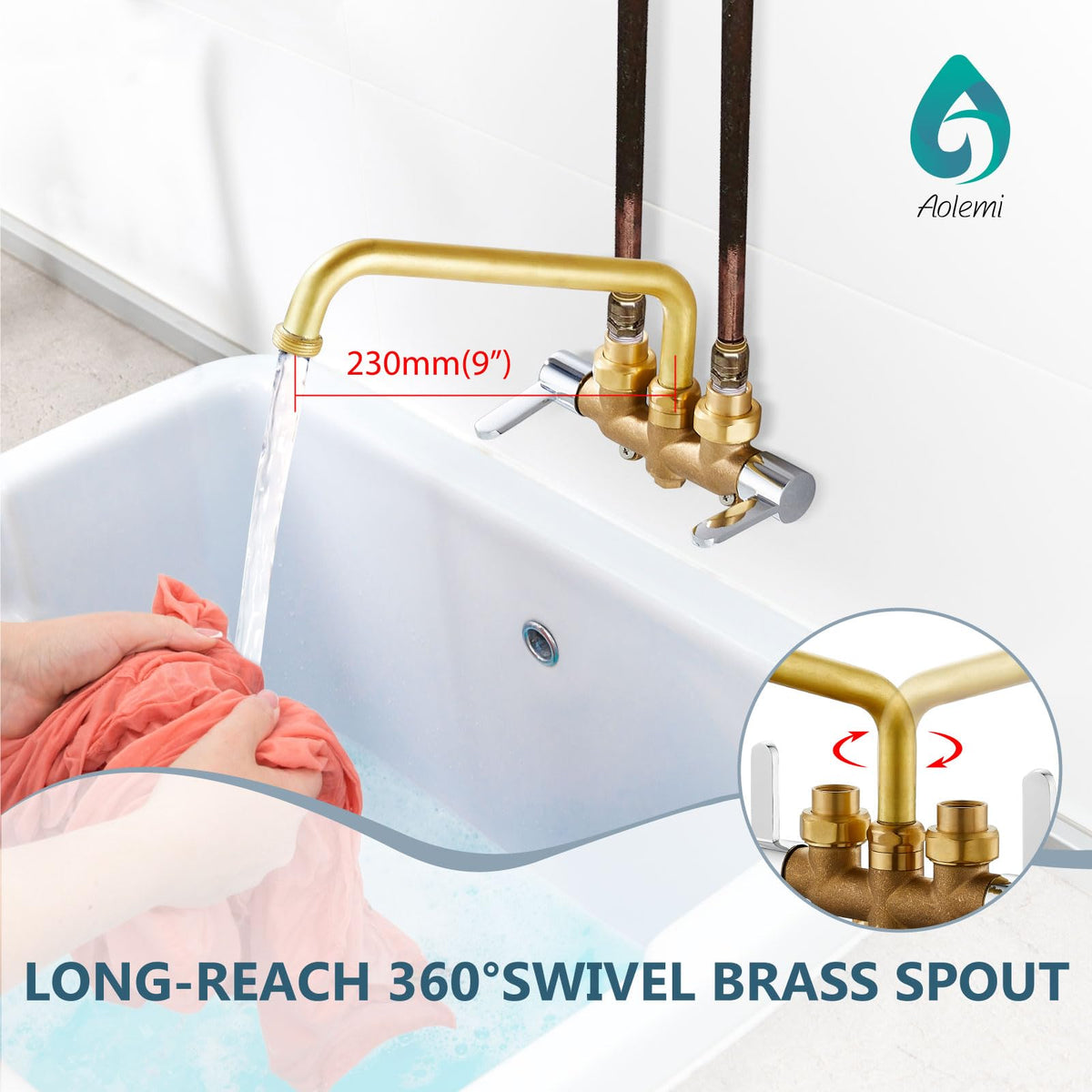 Aolemi garden hose-ready faucet simplifies patio cleanup tasks.