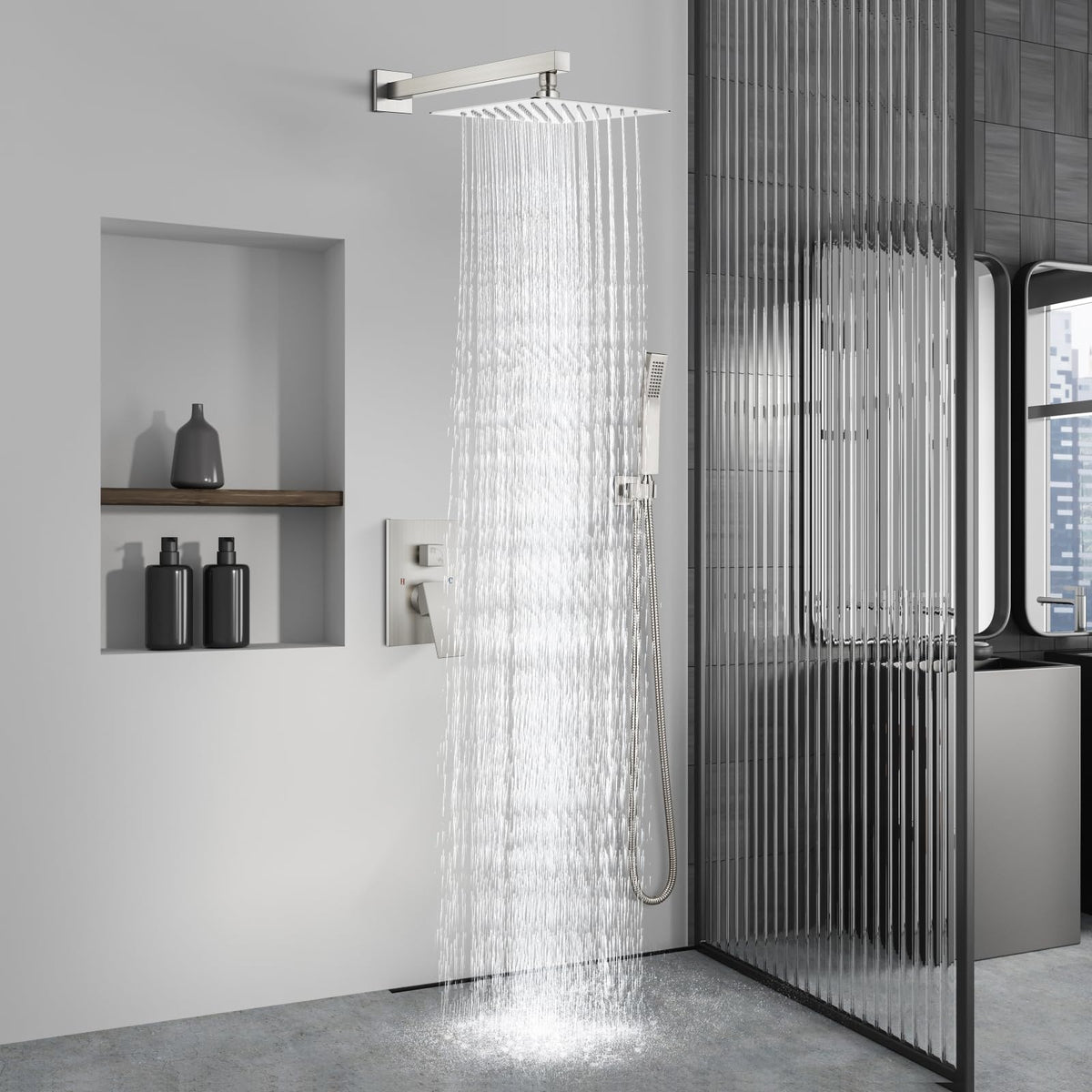 Aolemi handheld spray in brushed nickel for versatile cleaning