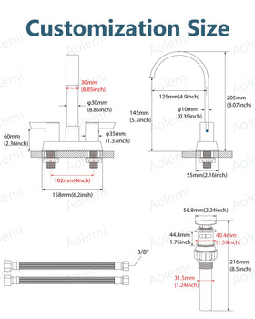 Aolemi hot and cold supply lines for quick connections