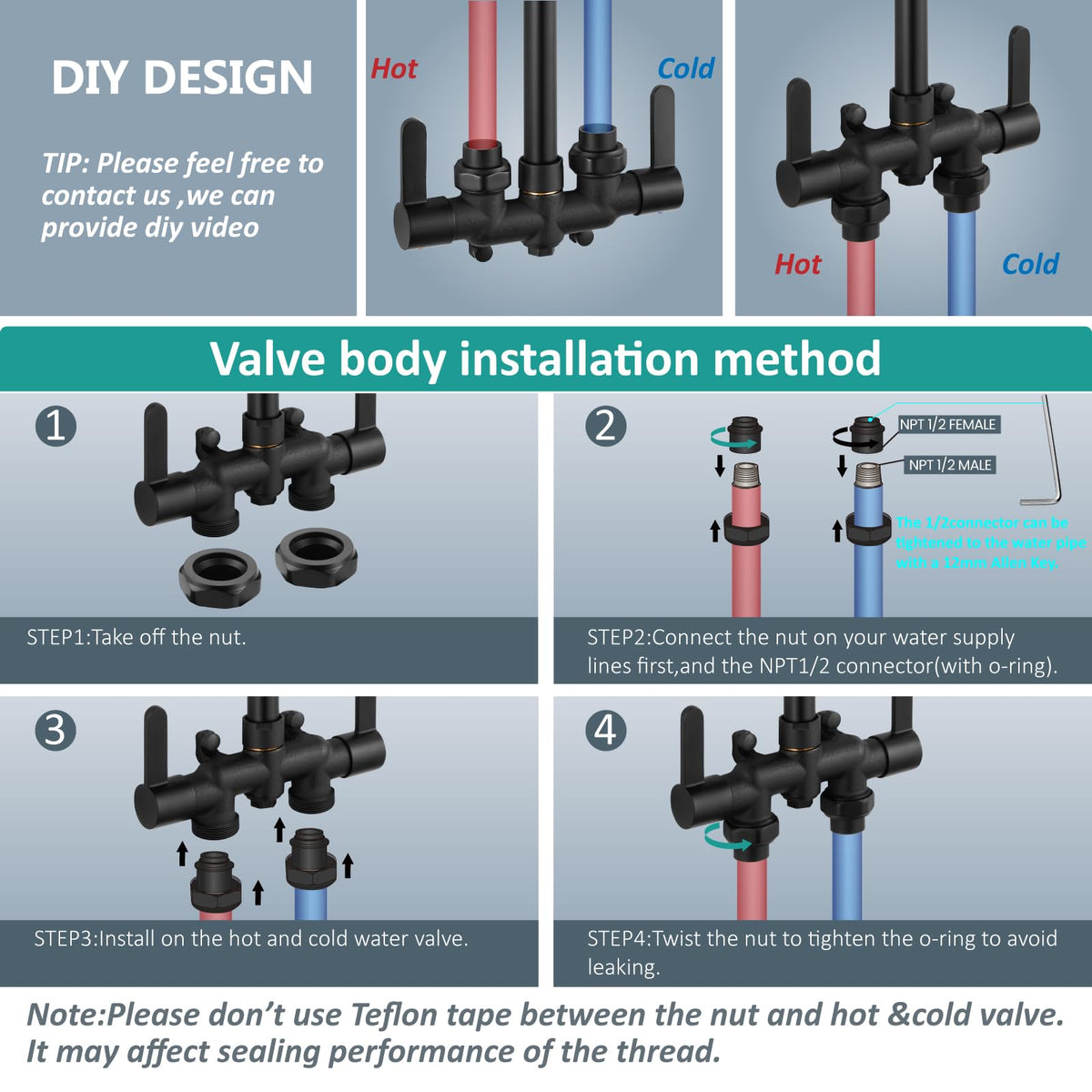 Aolemi installation accessories simplify quick setup with standard connections.