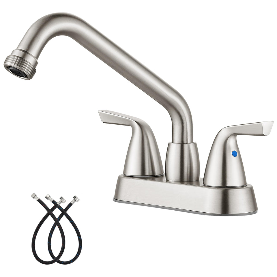 Aolemi laundry sink faucet with 4-inch centerset and swivel spout for versatile cleaning