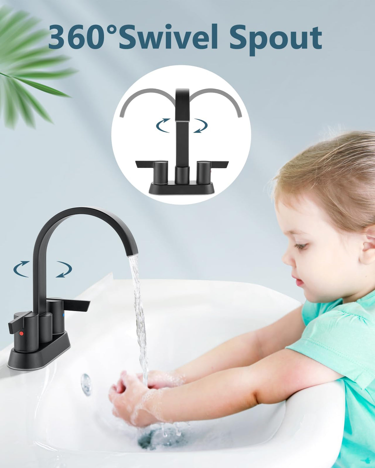 Aolemi matte black faucet handle controls illustrating precise temperature adjustments