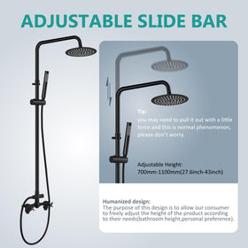 Aolemi matte black finish fixtures blend with exterior décor.