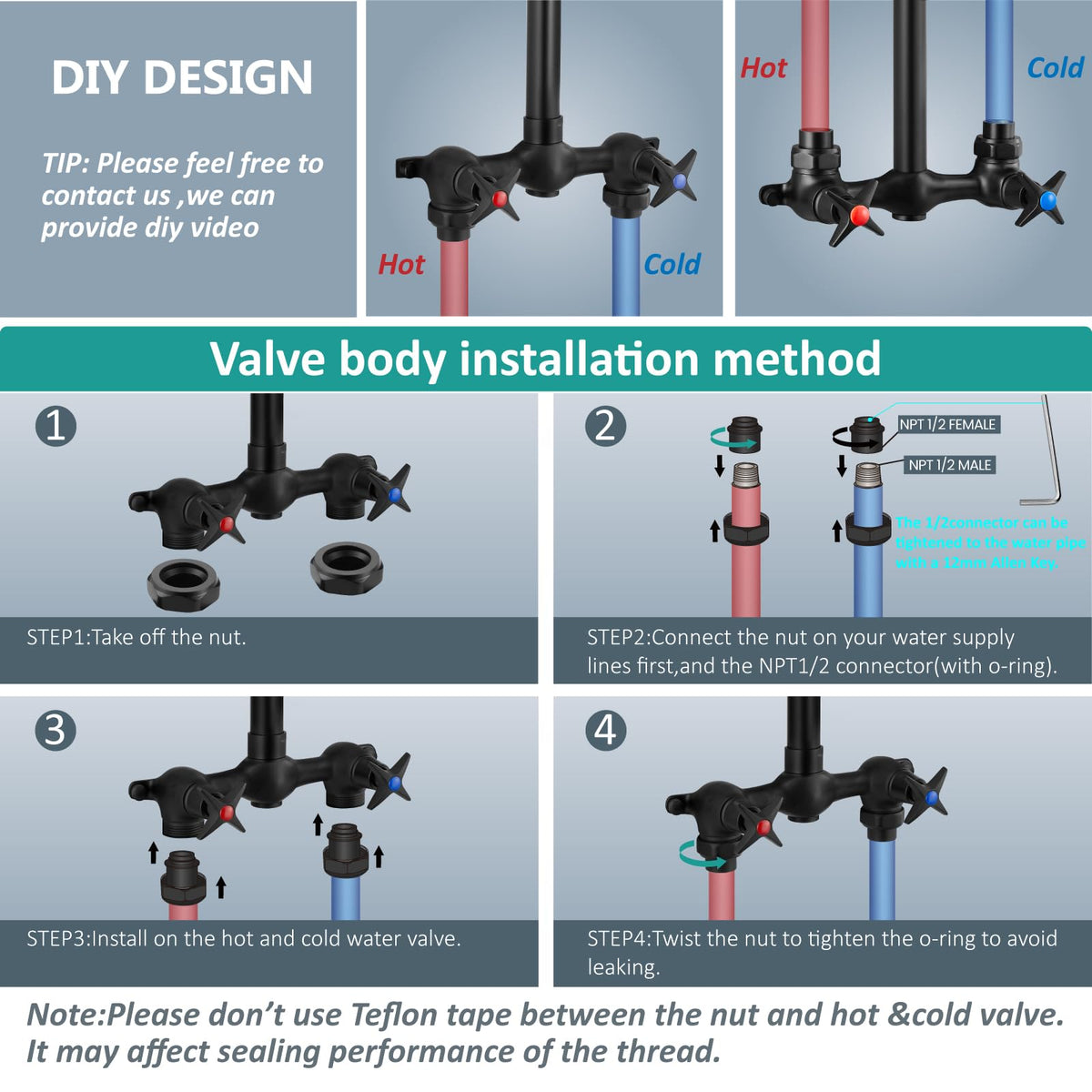 Aolemi dual-handle cross control for precise temperature and flow.