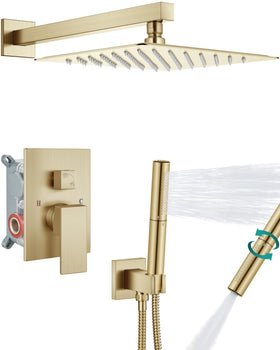 Aolemi rainfall shower head 12-inch delivers wide coverage for spa-like mornings.