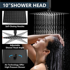 Aolemi shower arm and bracket provide secure mounting for the system.