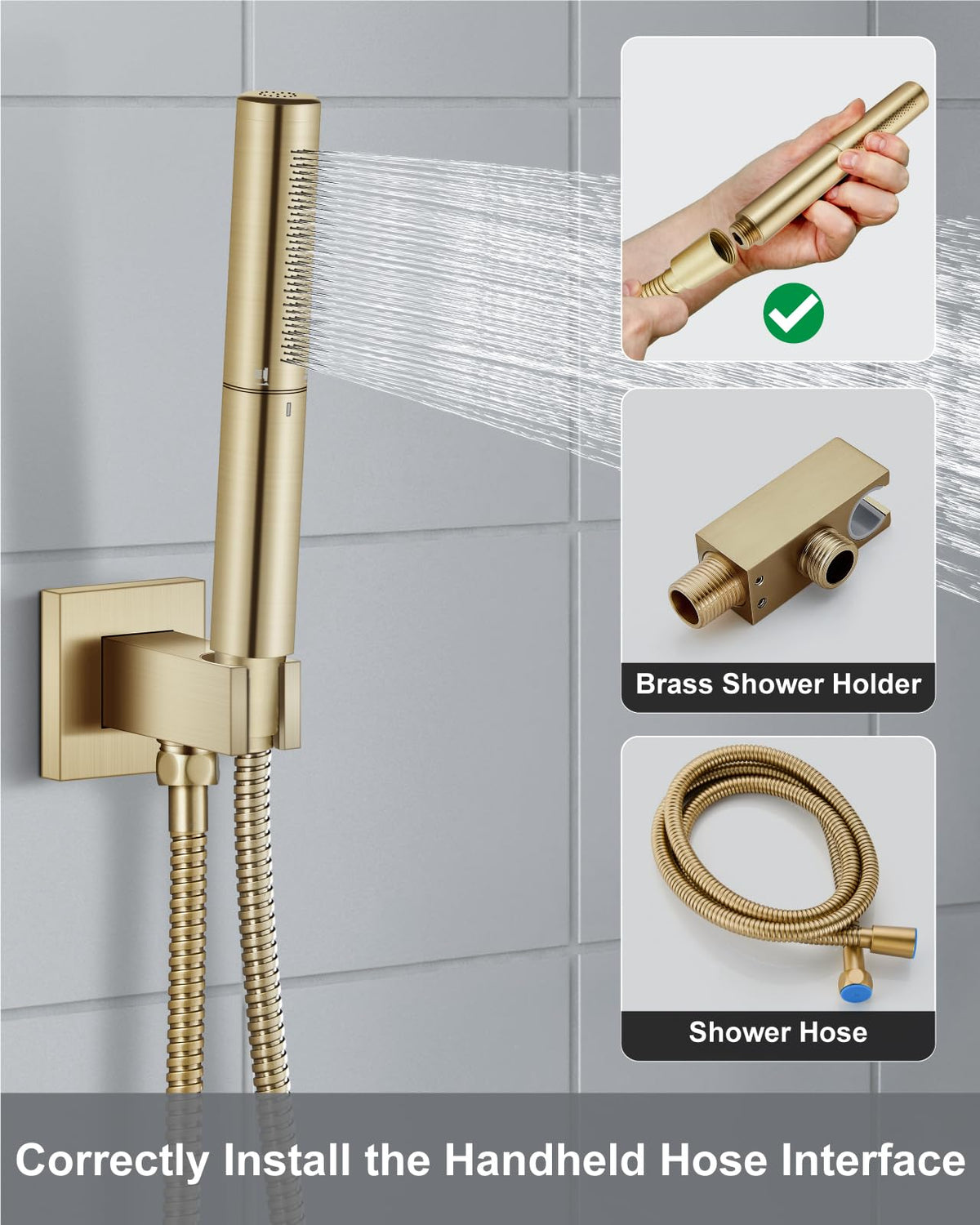 Aolemi shower arm wand supports flexible positioning for comfortable showers.