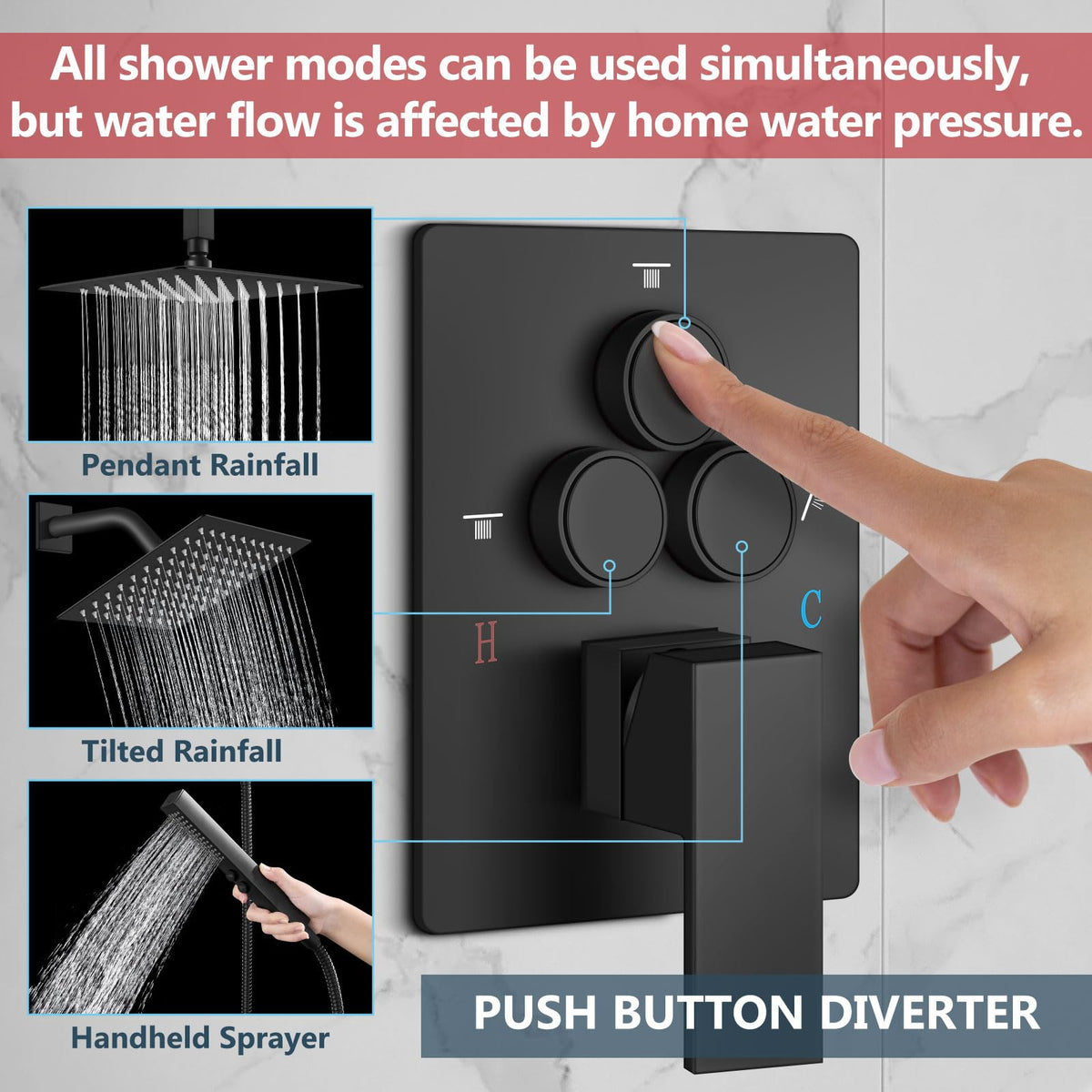 Aolemi 6-inch wall shower head provides efficient body rinsing and fast coverage.