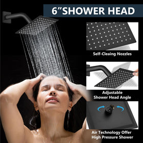 Aolemi flexible shower hose extends reach for easy rinsing and cleaning.