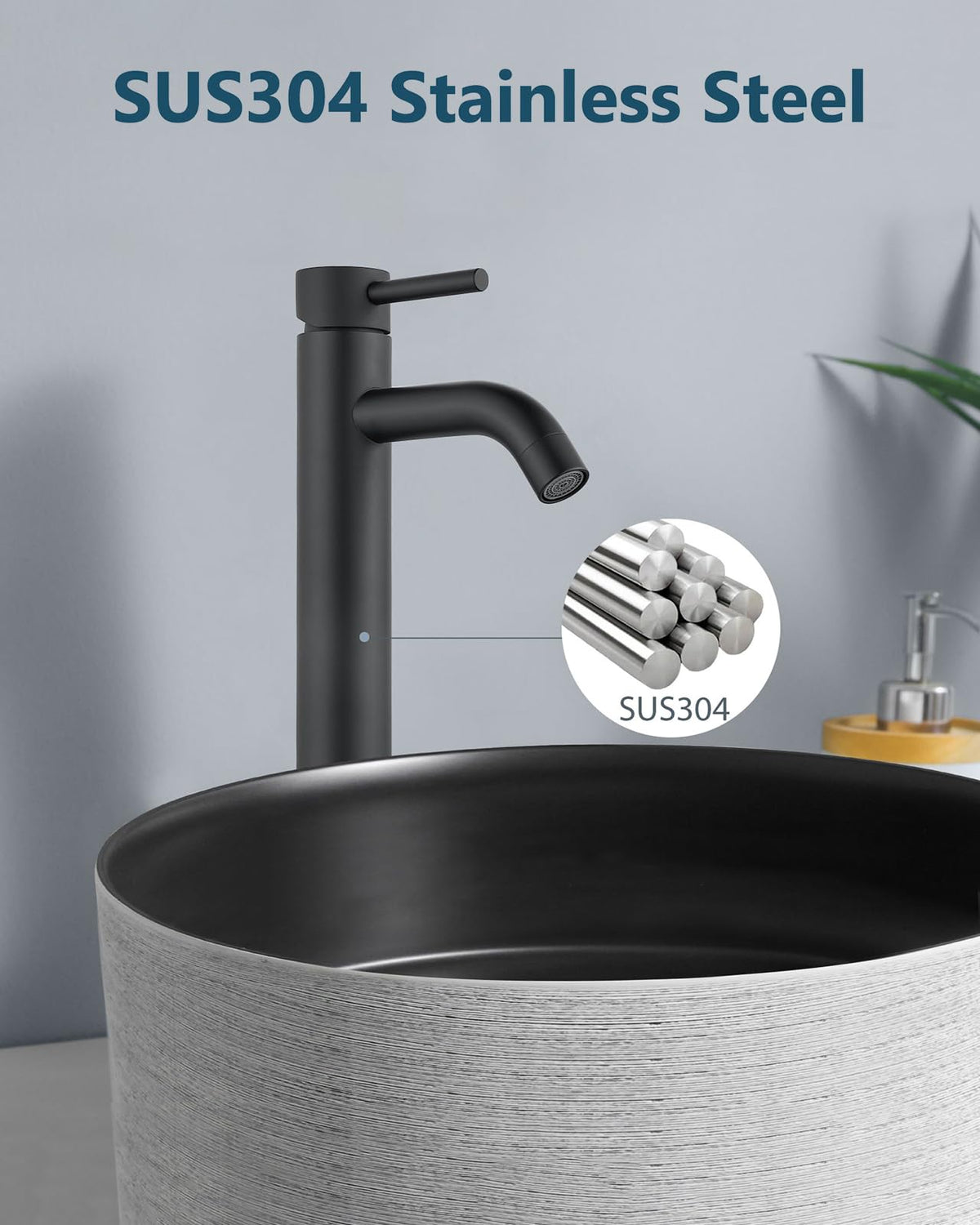 Aolemi spout reaches 7.67 inches for clear vessel-sink clearance