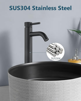 Aolemi spout reaches 7.67 inches for clear vessel-sink clearance
