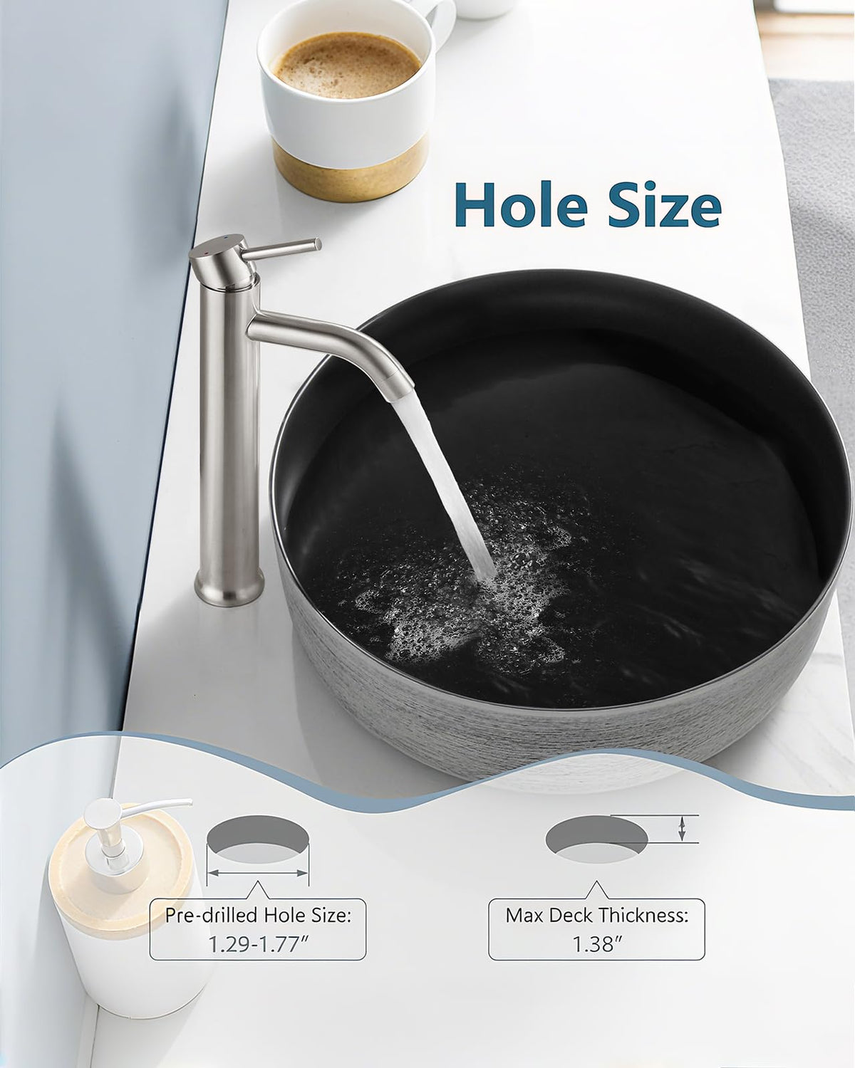 Aolemi 7.67in spout height suits tall vessel sinks