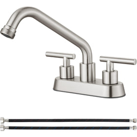 Aolemi utility sink faucet brushed nickel front view, durable finish for laundry spaces