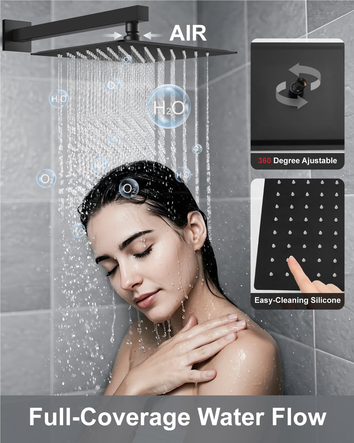 Aolemi wall-mounted shower fixture for a clean, modern look