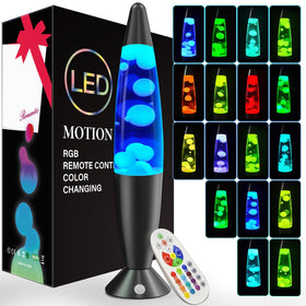 AONESY 16-inch liquid motion lamp on a table showcasing dramatic ambient lighting.
