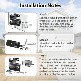 Aooashet 41A5034 safety beam setup showing obstacle detection.