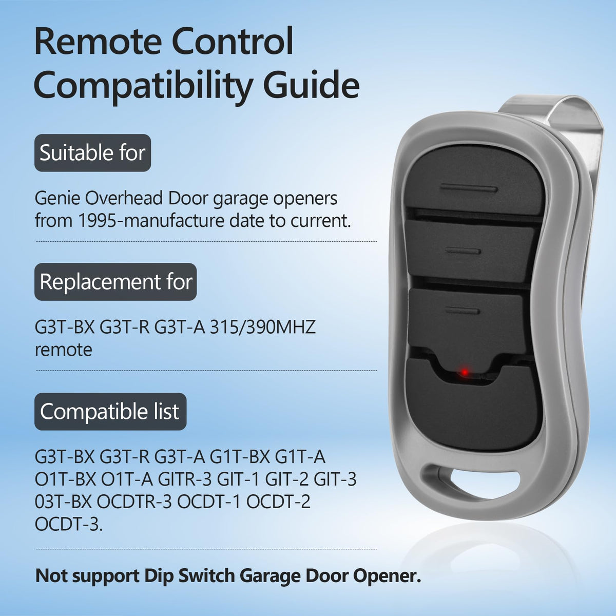 Aooashet Genie remote 2-pack demonstrates easy pairing with multiple openers