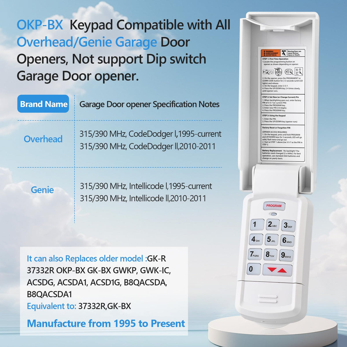 Aooashet OKP-BX keypad with Intellicode technology for secure access