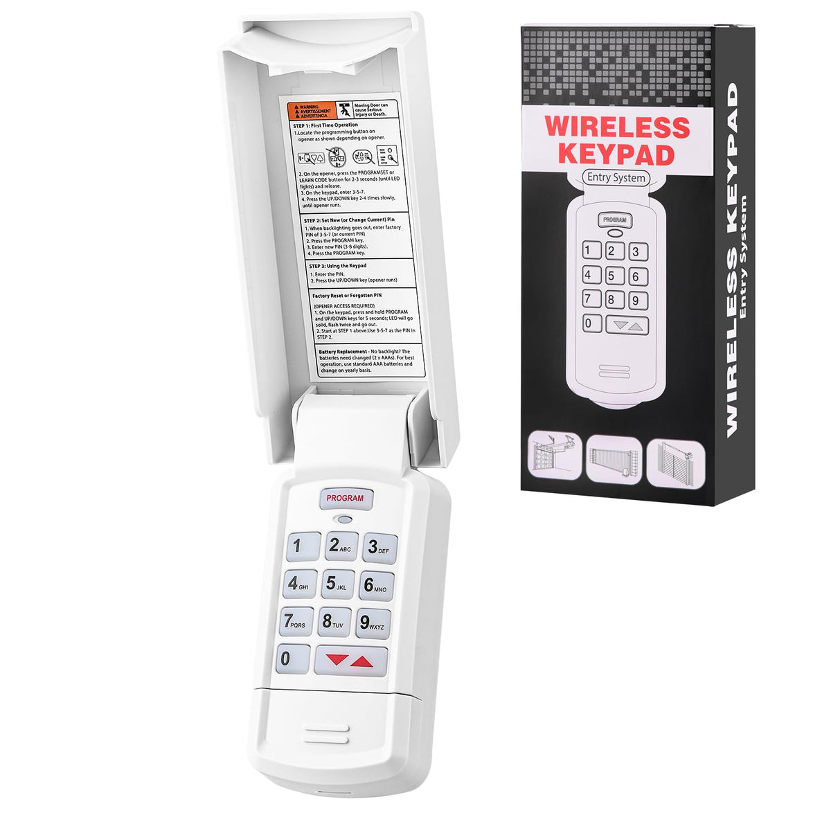 Aooashet OKP-BX keypad mounted on garage wall for easy overhead access
