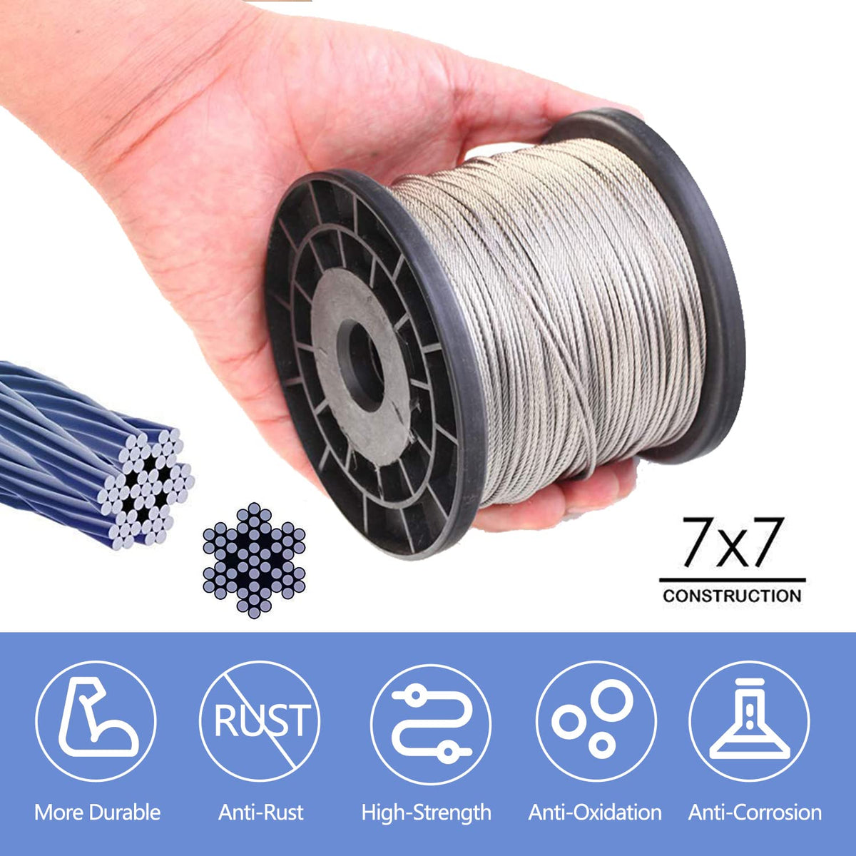 AOOCY 7x7 stainless steel cable with strong durability