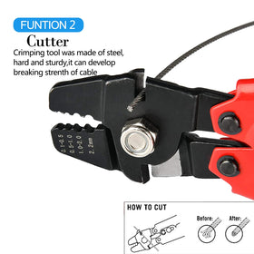 AOOCY crimping tool with four-position guide for precise sizing.