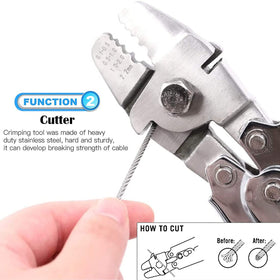 AOOCY tool demonstrates four crimp positions for various cable sizes