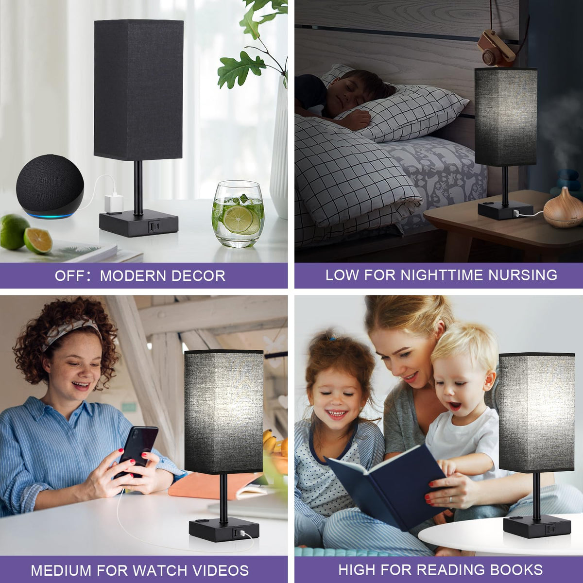Aooshine 3-way dimmable lamp for adaptable ambiance.