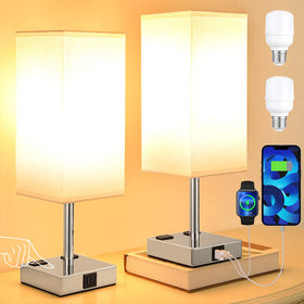 aooshine 3-way dimmable bedside lamp offering soft, ambient, or bright lighting