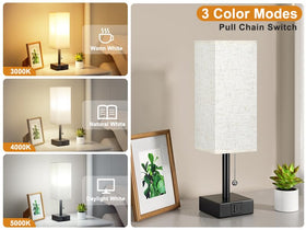 aooshine bedside lamp pull-chain control for quick on/off and color adjustment.