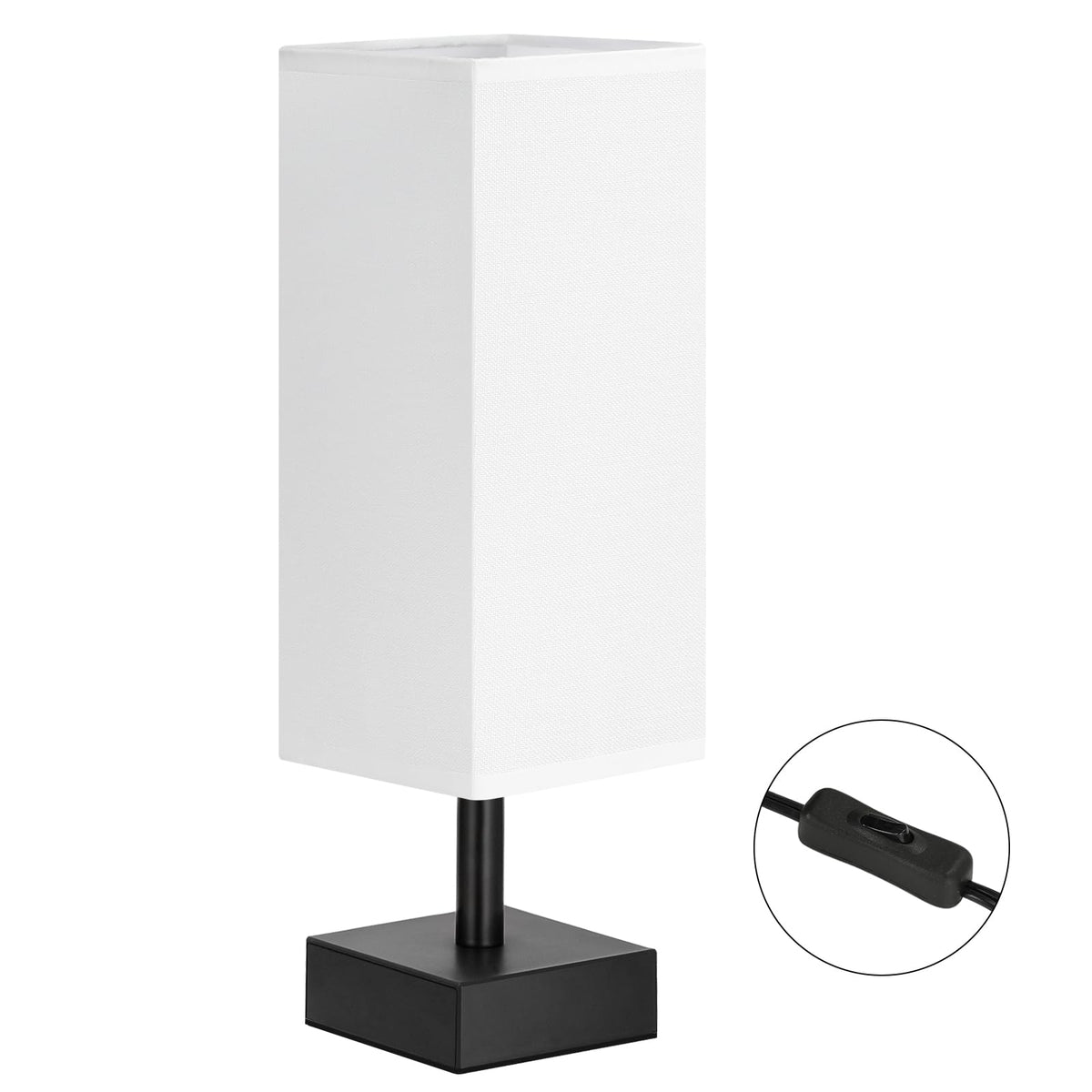 aooshine Bedside lamp with silver base side angle for versatile use