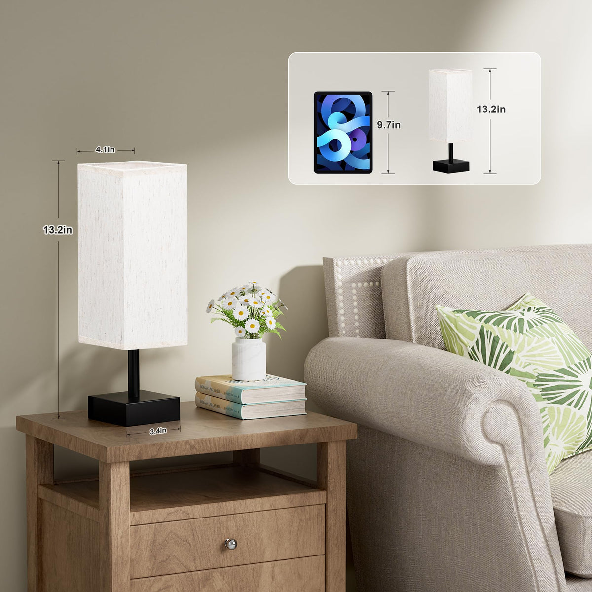 Aooshine bedside lamps nightstand pair enhance focus-friendly lighting for study.