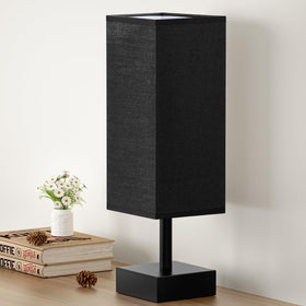 aooshine black small table lamp base on nightstand provides calm light