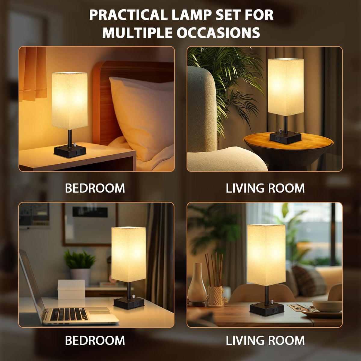 aooshine lamps styled in a living room decoration setup.