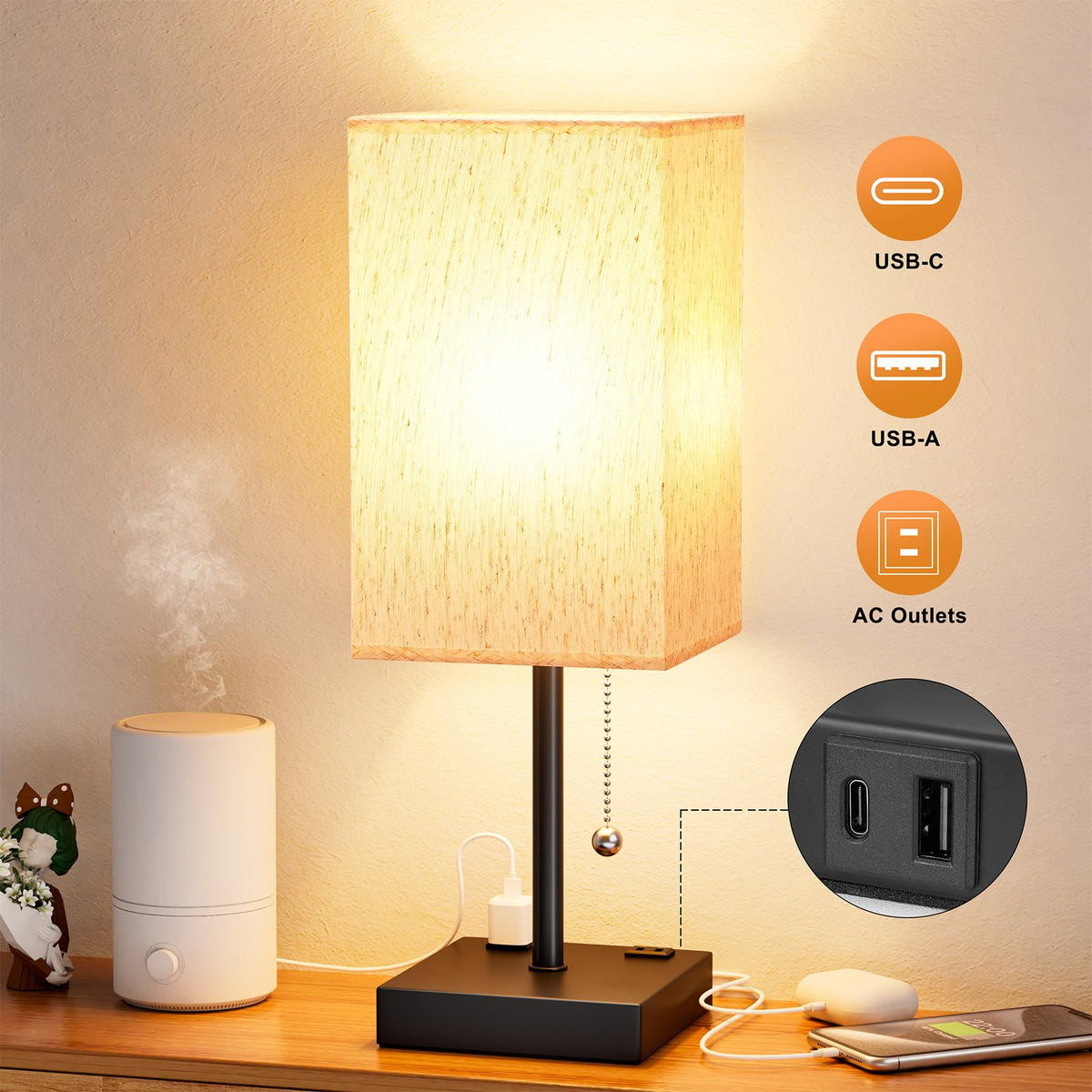aooshine LED bulb included for instant, energy-efficient illumination