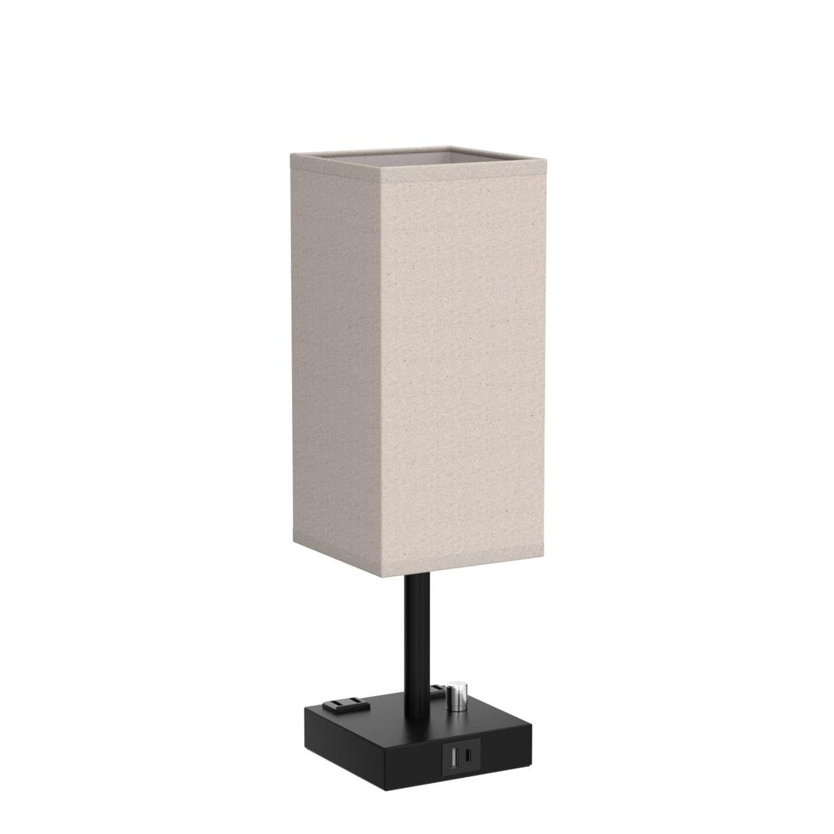 aooshine square linen shade on a modern bedroom setup.