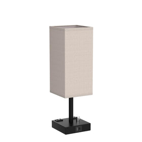 aooshine square linen shade on a modern bedroom setup.