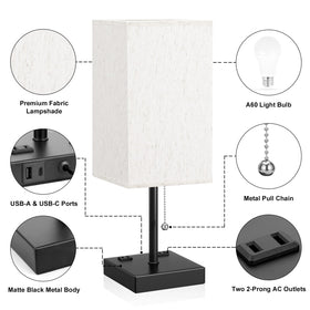 aooshine lamp with USB C port speeds device charging and compatibility