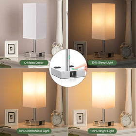 aooshine white fabric shade enhances modern bedroom decor