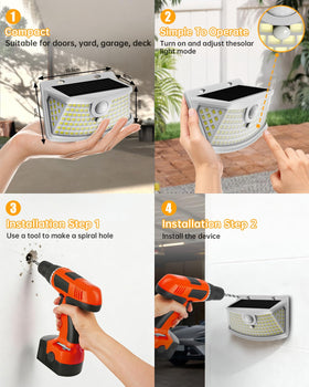 Aootek motion sensor detects up to 26 feet for instant lighting.