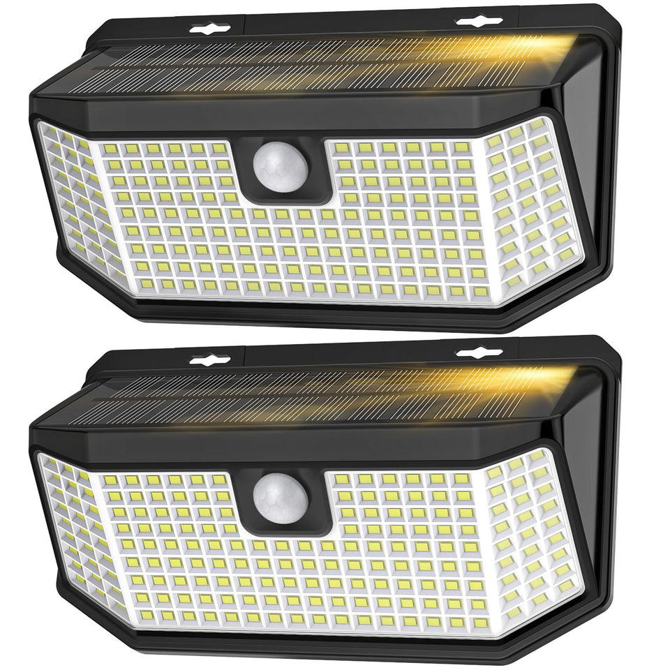 Aootek solar lights outdoor 182 LEDs brighten large driveways with vibrant, energy-efficient illumination.