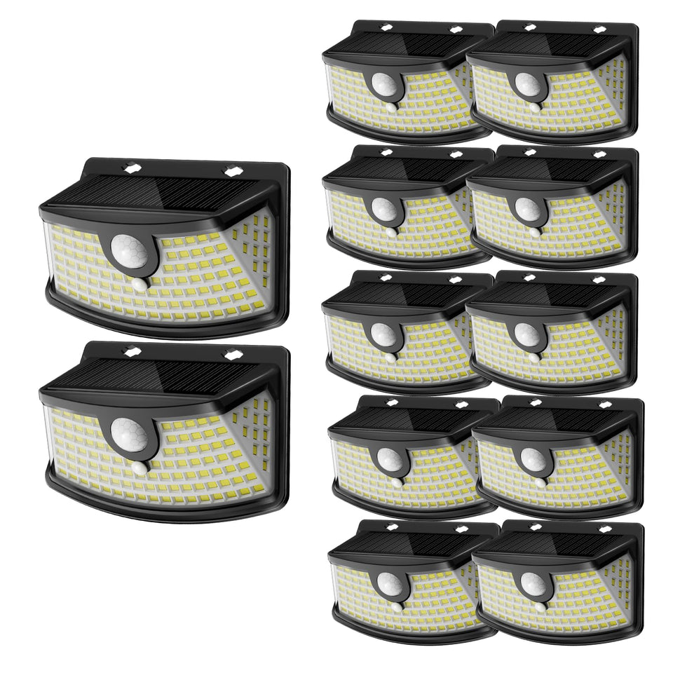 Aootek solar motion light 120led front view provides bright path lighting.