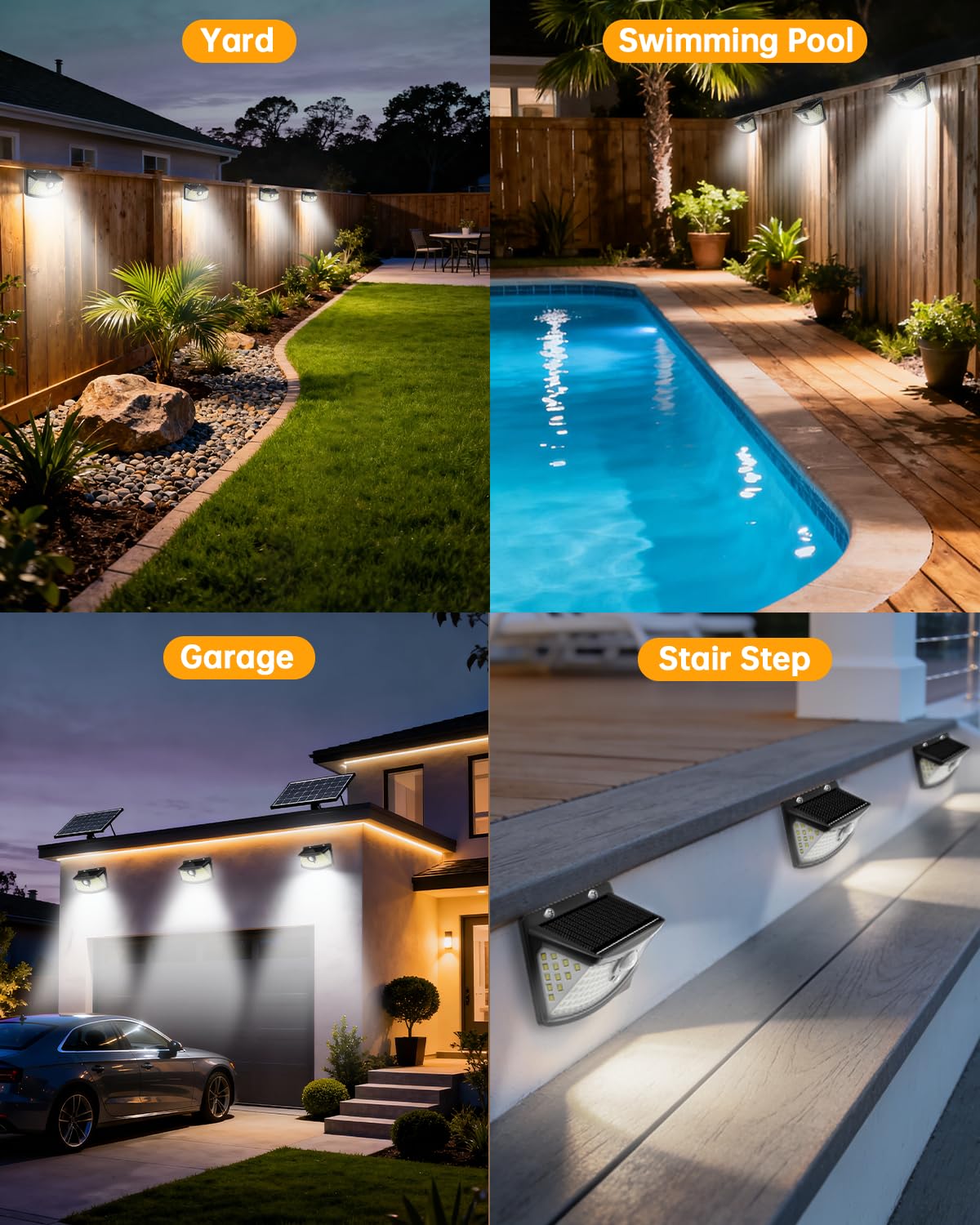 Aootek solar motion light 120led pack-ready option for multiple outdoor spots.