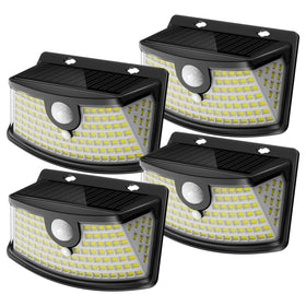Aootek solar motion light with reflector illuminates front steps