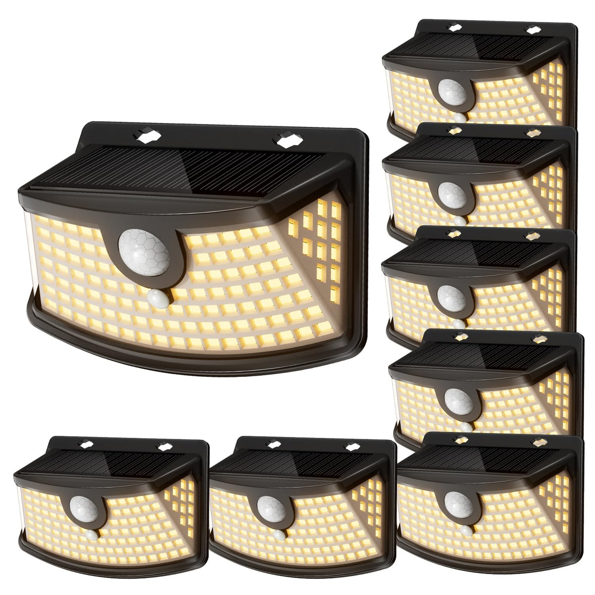 Aootek solar motion lights with reflector offer bright 120 LEDs for clear step lighting.