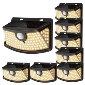 Aootek solar motion lights with reflector offer bright 120 LEDs for clear step lighting.