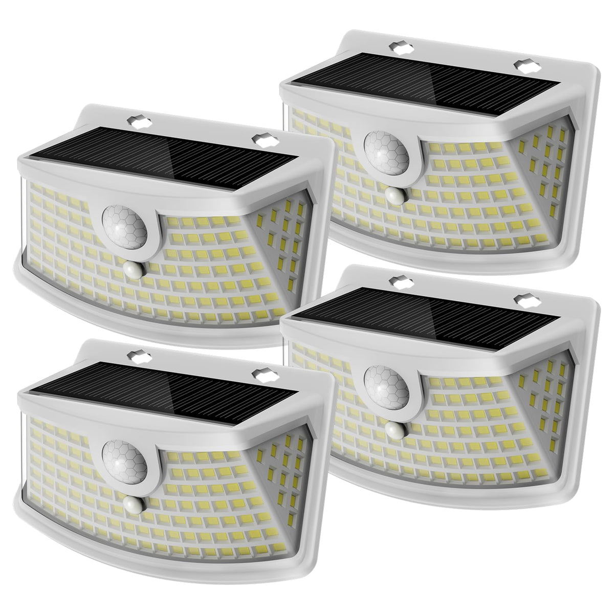 Aootek solar motion lights with 120 LEDs deliver wide-angle front-door lighting.