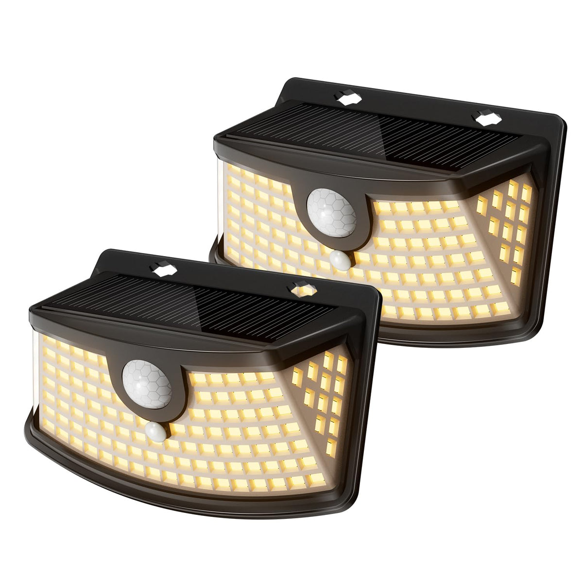 Aootek solar motion lights provide 270° coverage for safer entryways.
