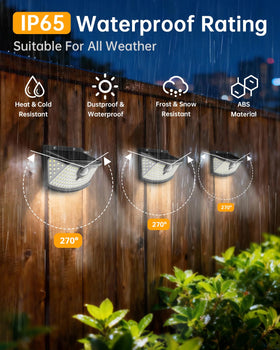 Aootek solar motion light provides 270-degree wide-angle coverage for porch and path