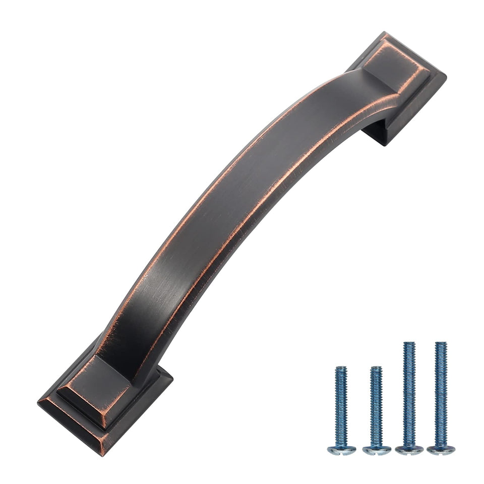 AOOTOCH 10-pack 3-inch cabinet pulls in oil rubbed bronze display a sleek finish for upgraded kitchen cabinets.